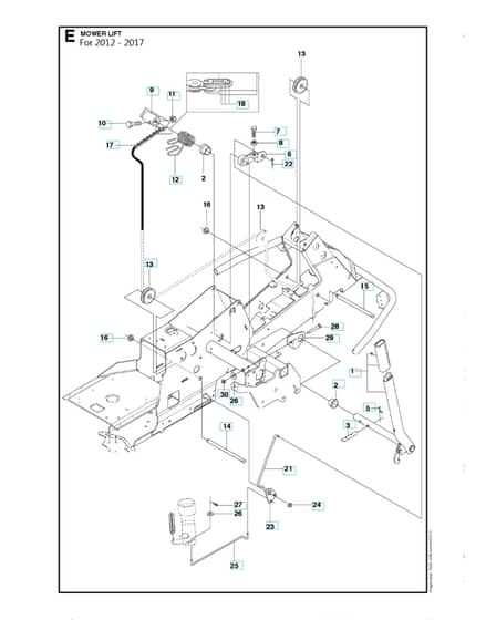 Husqvarna R 316T - Mower Lift & Deck Lift