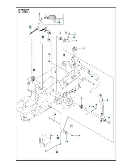 Husqvarna R 316T - Mower Lift & Deck Lift 2