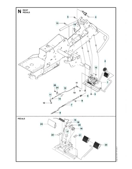 Husqvarna R 316T - Pedals