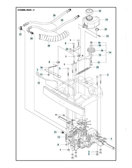 Husqvarna R 316TSX AWD - Chassis Rear 2