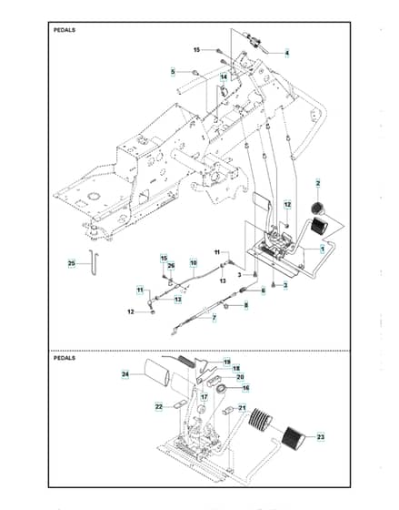 Husqvarna R 316TSX AWD - Pedals