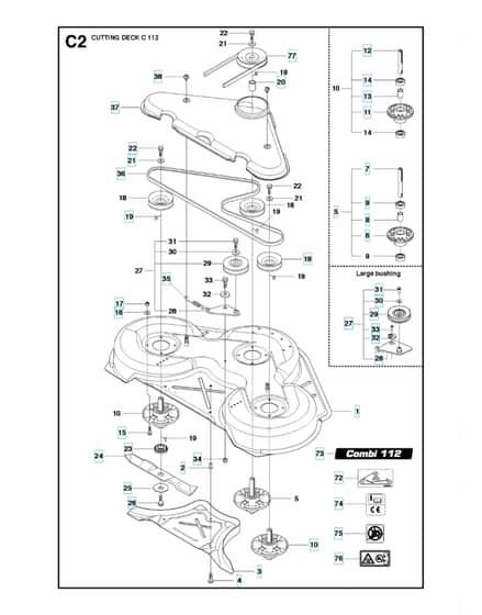 Husqvarna R 320 AWD - 44" 112cm Cutting Deck 2