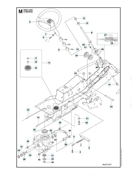 Husqvarna R 320 AWD - Steering
