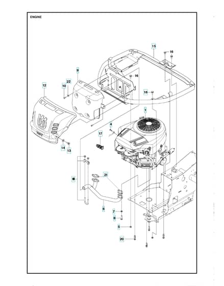 Husqvarna R 322T AWD - Engine
