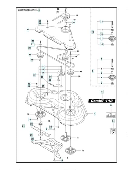 Husqvarna R 418TS AWD - 44" 112cm Cutting Deck 3