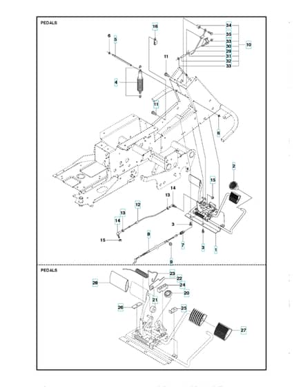 Husqvarna R 418TS AWD - Pedals
