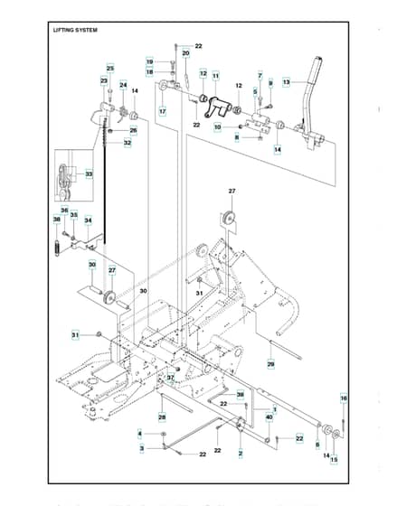 Husqvarna R 418TS - Mower Lift & Deck Lift