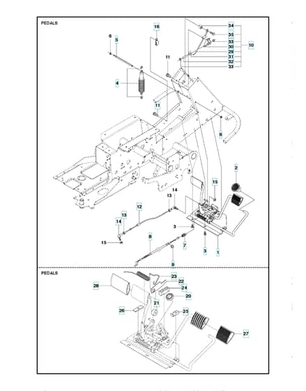 Husqvarna R 418TS - Pedals