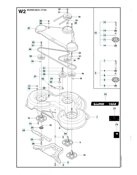 Husqvarna R 422TS - 103cm Cutting Deck 3