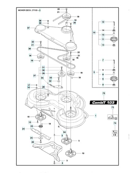 Husqvarna R 422TS AWD - 103cm Cutting Deck 3