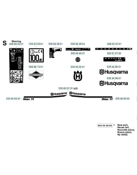 Husqvarna RIDER 11 - Decals