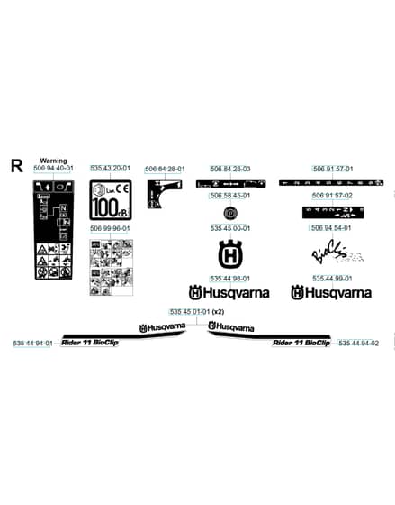 Husqvarna RIDER 11 BIOCLIP - Decals