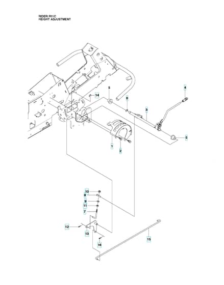 Husqvarna RIDER 11C - Height Adjustment