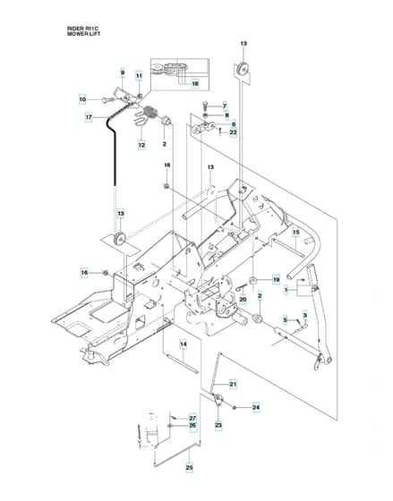 Husqvarna RIDER 11C - Mower Lift & Deck Lift