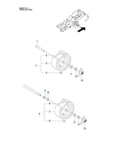 Husqvarna RIDER 11C - Wheels & Tyres