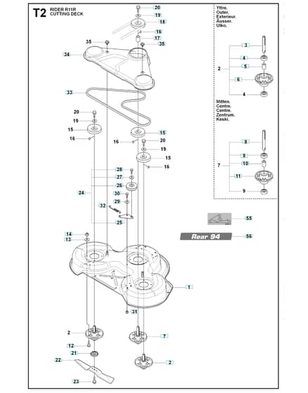 Husqvarna RIDER 11R - 94cm Cutting Deck 2
