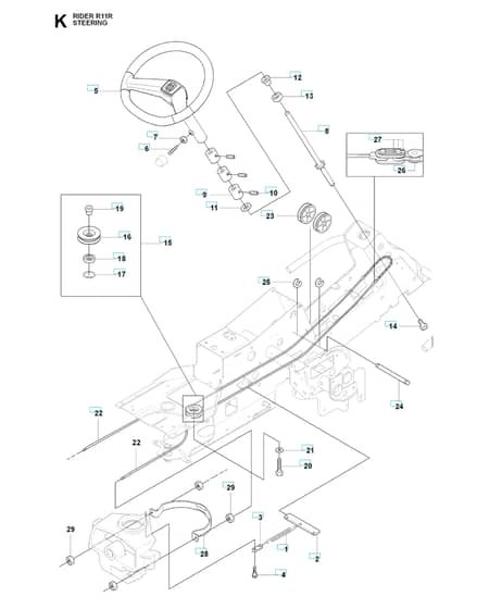 Husqvarna RIDER 11R - Steering