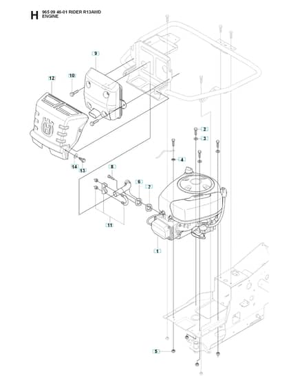 Husqvarna RIDER 13 AWD - Engine