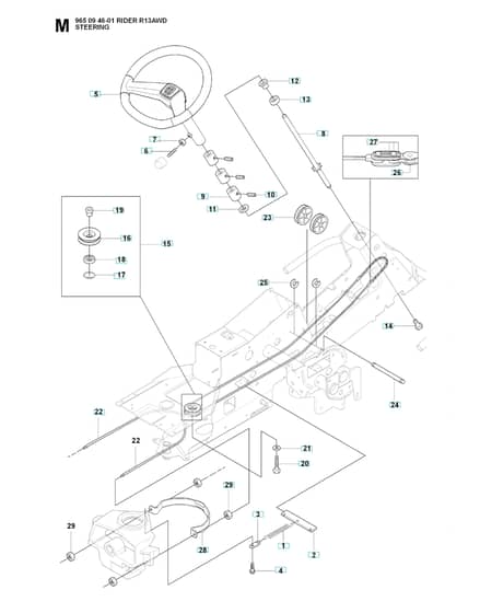 Husqvarna RIDER 13 AWD - Steering