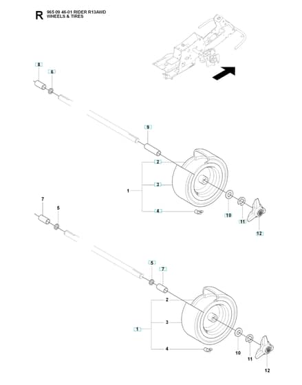 Husqvarna RIDER 13 AWD - Wheels & Tyres