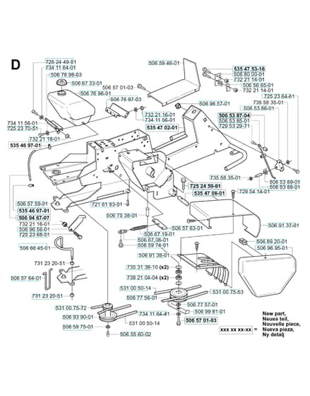 Husqvarna RIDER 13 BIOCLIP - Chassis & Frame