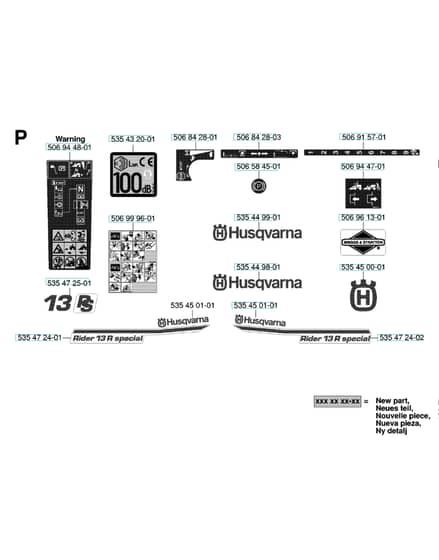 Husqvarna RIDER 13 R SPECIAL - Decals