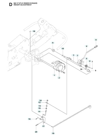Husqvarna RIDER 155 AWD - Height Adjustment