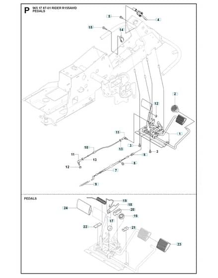 Husqvarna RIDER 155 AWD - Pedals
