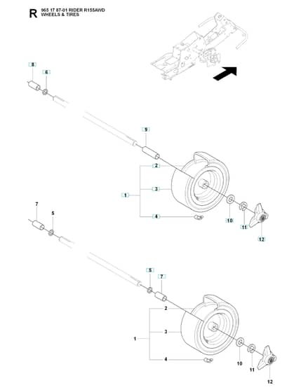 Husqvarna RIDER 155 AWD - Wheels & Tyres