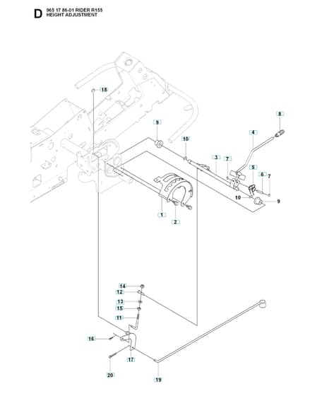 Husqvarna RIDER 155 - Height Adjustment