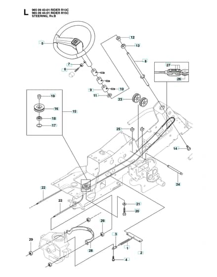 Husqvarna RIDER 15 C - Steering