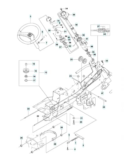 Husqvarna RIDER 15T AWD - Steering 2