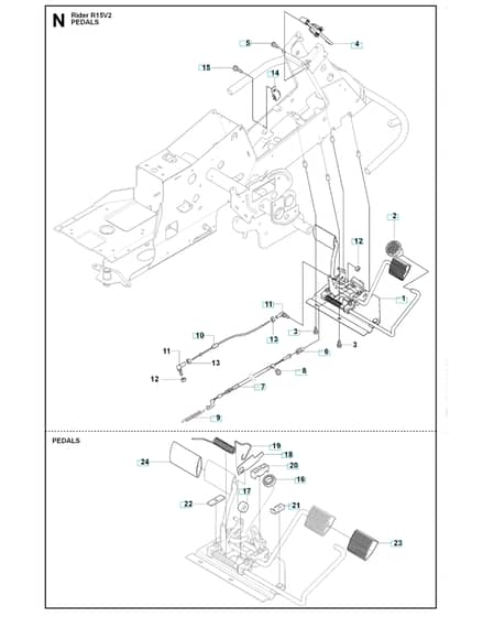 Husqvarna RIDER 15V2 - Pedals