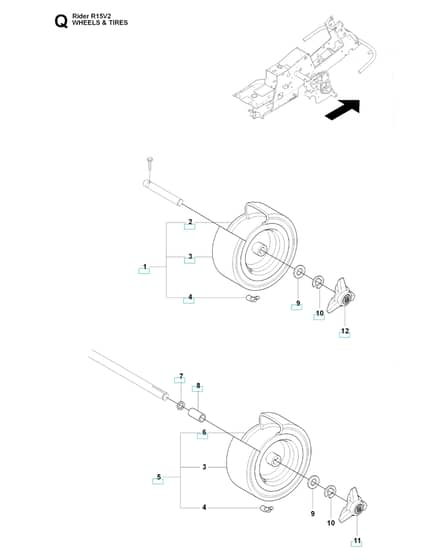 Husqvarna RIDER 15V2 - Wheels & Tyres