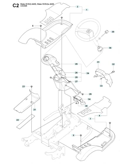 Husqvarna RIDER 15V2S AWD - Cover