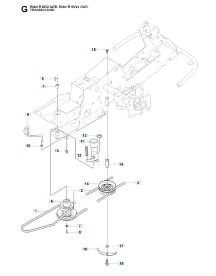 Husqvarna RIDER 15V2S AWD - Transmission