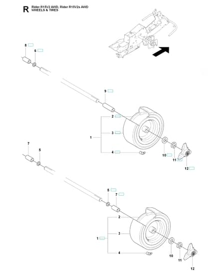 Husqvarna RIDER 15V2S AWD - Wheels & Tyres