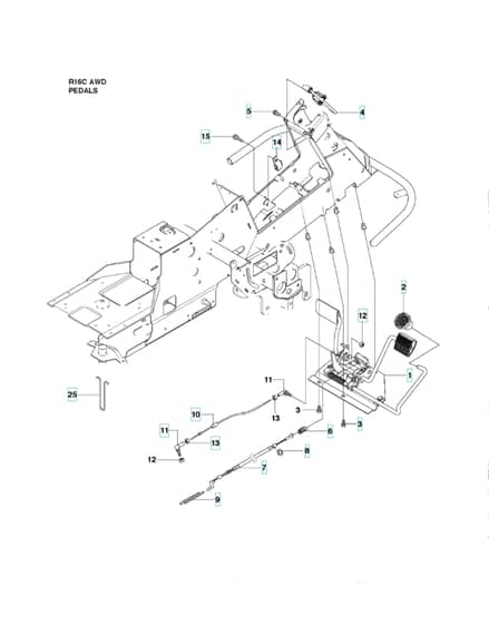 Husqvarna RIDER 16C AWD - Pedals