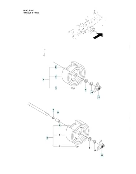 Husqvarna RIDER 16C - Wheels & Tyres