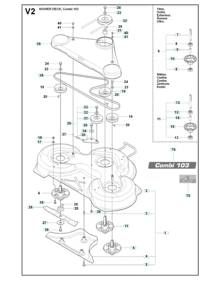 Husqvarna RIDER 175 - 103cm Cutting Deck 3