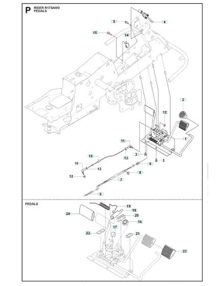 Husqvarna RIDER 175 AWD - Pedals
