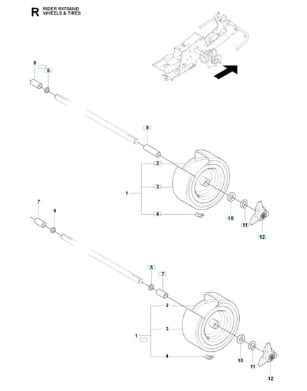 Husqvarna RIDER 175 AWD - Wheels & Tyres