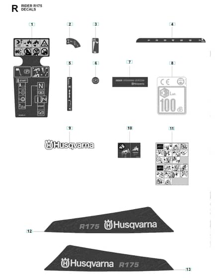 Husqvarna RIDER 175 - Decals