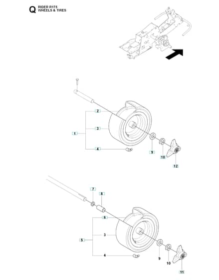 Husqvarna RIDER 175 - Wheels & Tyres