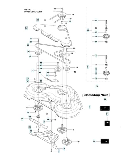 Husqvarna RIDER 18 AWD - Mower Deck & Cutting Deck 4