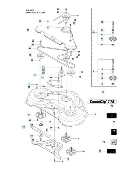 Husqvarna RIDER 18 AWD - Mower Deck & Cutting Deck 6