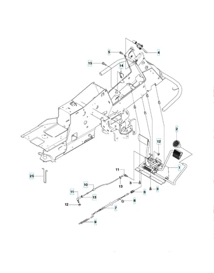 Husqvarna RIDER 18 AWD - Pedals