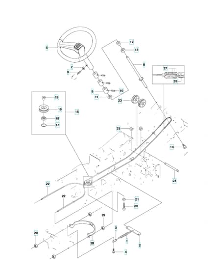 Husqvarna RIDER 18 AWD - Steering