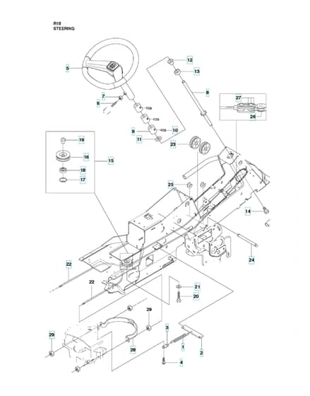 Husqvarna RIDER 18 - Steering
