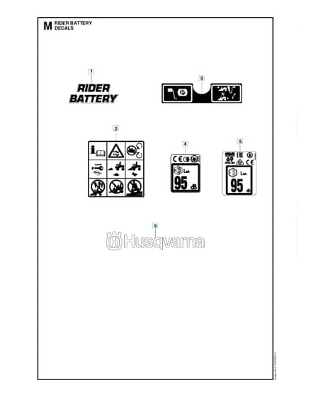 Husqvarna RIDER BATTERY - Decals